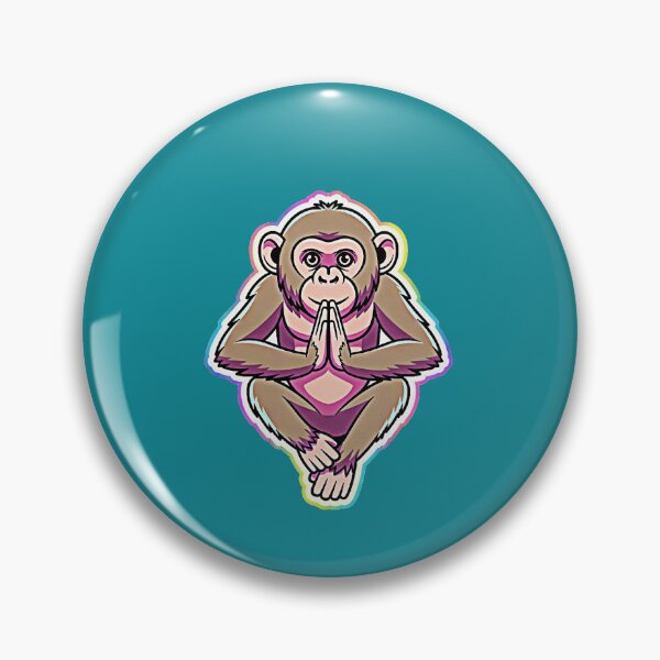 Item preview, Zen Meditating Chimp - Neon Namaste Yoga Monkey Sticker designed and sold by zohocreations.
