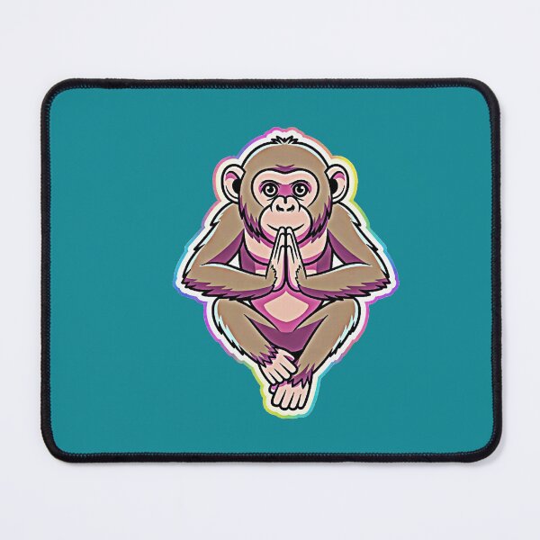 Item preview, Zen Meditating Chimp - Neon Namaste Yoga Monkey Sticker designed and sold by zohocreations.