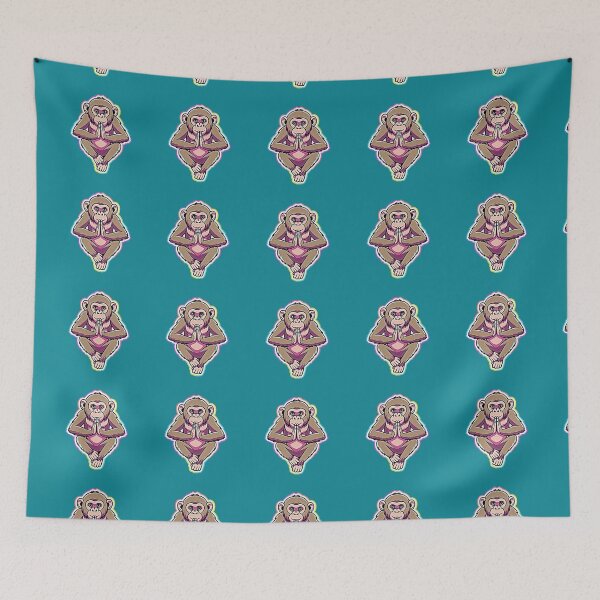Item preview, Zen Meditating Chimp - Neon Namaste Yoga Monkey Sticker designed and sold by zohocreations.