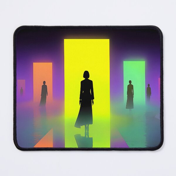 Item preview, Liminal Neon Doorway Surreal Figures Dreamcore Portal Aesthetic designed and sold by Quietlume Press.