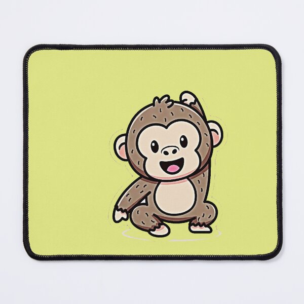Item preview, Kawaii Happy Monkey - Cute Joyful Baby Primate Sticker designed and sold by zohocreations.