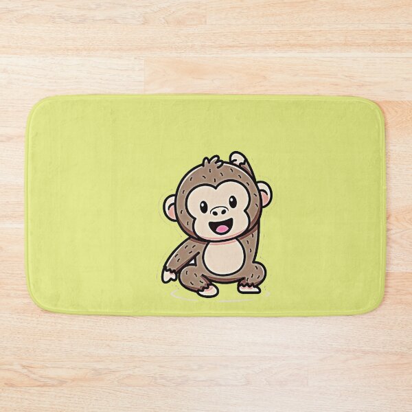 Item preview, Kawaii Happy Monkey - Cute Joyful Baby Primate Sticker designed and sold by zohocreations.