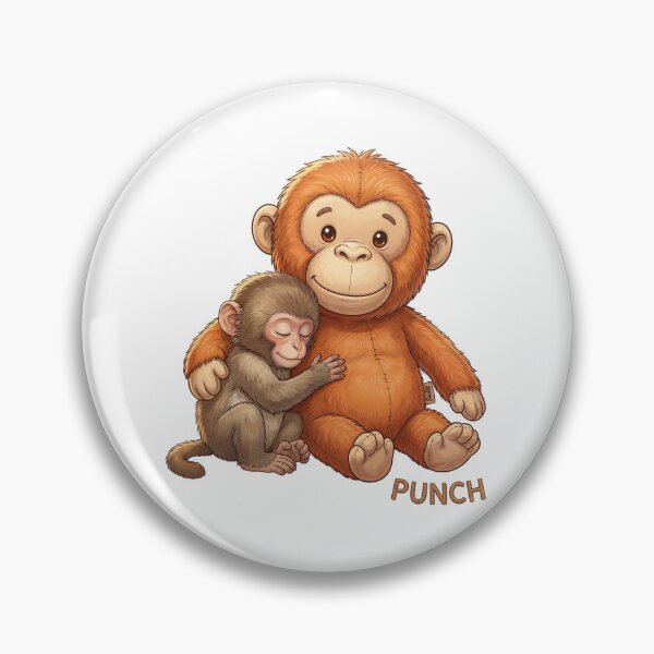 Item preview, Punch Baby Monkey Hugging Stuffed Orangutan. designed and sold by KubbyArt.