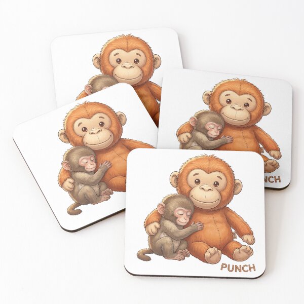 Item preview, Punch Baby Monkey Hugging Stuffed Orangutan. designed and sold by KubbyArt.