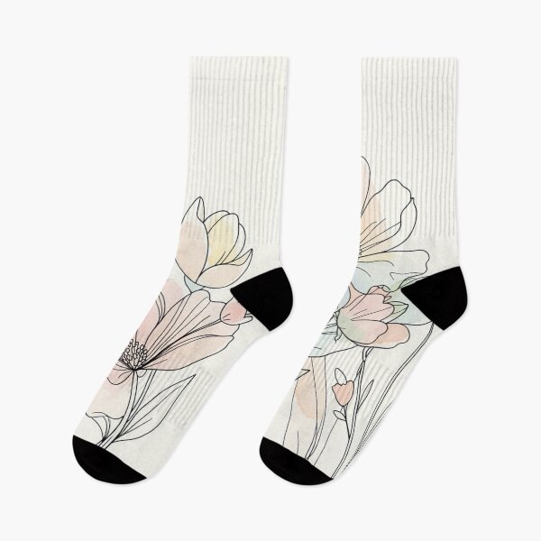 Item preview, Minimalist Floral Line Art with Soft Watercolor – Elegant Botanical Design designed and sold by myforestfog.