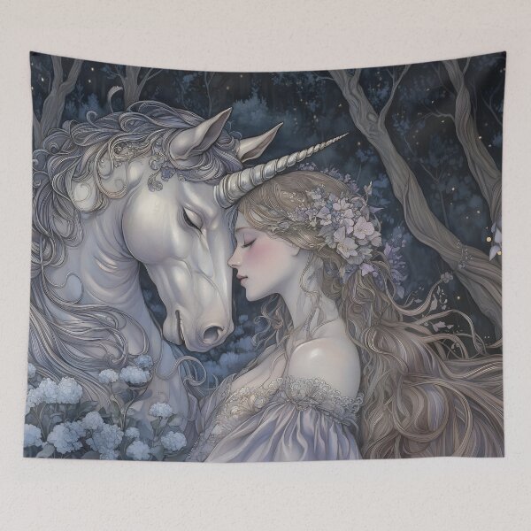 Item preview, Art Nouveau Unicorn Fantasy designed and sold by Drinn Gardt.