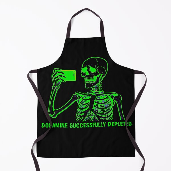 Item preview, Dopamine Successfully Depleted – Neon Glitch Skeleton Phone Meme designed and sold by R-A Designs.