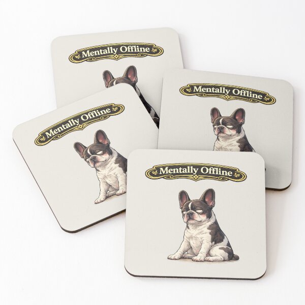 Item preview, Mentally Offline French Bulldog – Introvert Burnout Funny Dog Sticker designed and sold by Frenchie Fever.