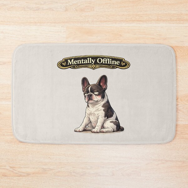 Item preview, Mentally Offline French Bulldog – Introvert Burnout Funny Dog Sticker designed and sold by Frenchie Fever.