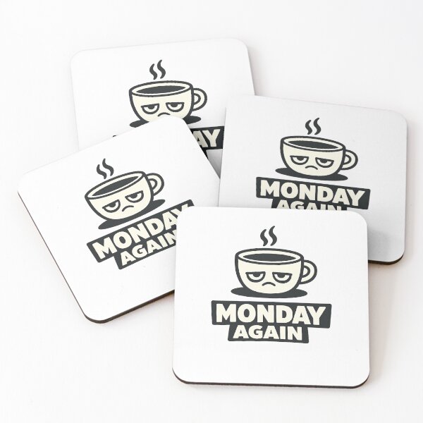 Item preview, Monday Again Funny Coffee Minimal Tired Mood Design designed and sold by Echo-Draw.