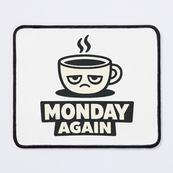 Item preview, Monday Again Funny Coffee Minimal Tired Mood Design designed and sold by Echo-Draw.