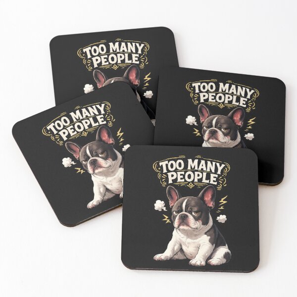 Item preview, Too Many People French Bulldog – Introvert Funny Dog Meme Sticker designed and sold by Frenchie Fever.
