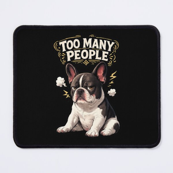Item preview, Too Many People French Bulldog – Introvert Funny Dog Meme Sticker designed and sold by Frenchie Fever.