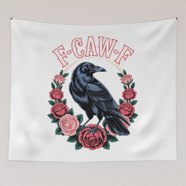 Item preview, Gothic Raven Halloween F Caw F Crow Rose designed and sold by PunkNation-Arts.