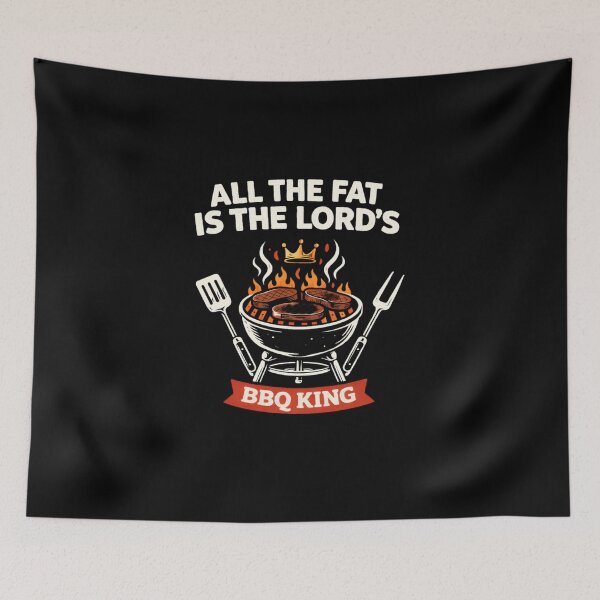 Item preview, All The Fat Is The Lord’s BBQ King Funny Grill Shirt designed and sold by VibeOffline Studio.