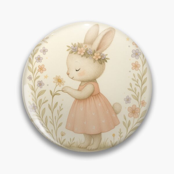 Item preview, “She listens to the whispers of flowers.”  A gentle bunny moment to melt your heart. designed and sold by FunscapeHQ.