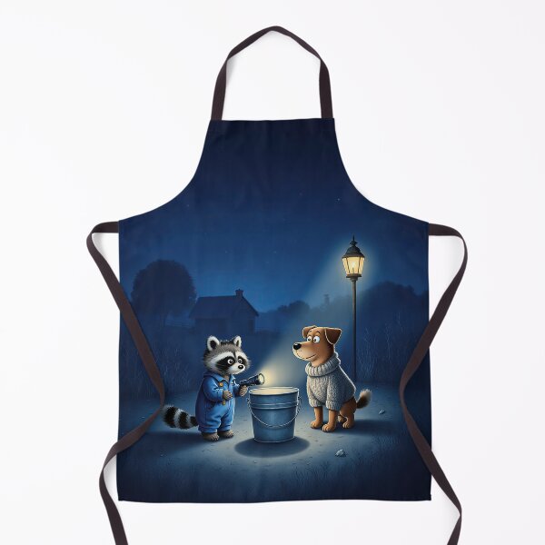 Item preview, Moonlit Curiosity – Whimsical Raccoon and Dog Night Discovery designed and sold by Whimsical Hug.