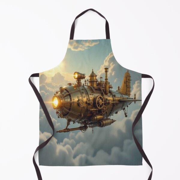 Item preview, Majestic Steampunk Airship drifting through golden skies in retro‑futuristic elegance designed and sold by FotoworldEdel.
