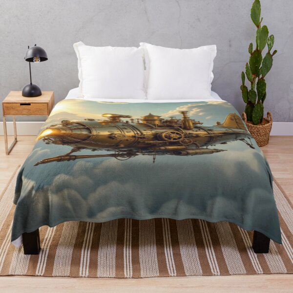 Item preview, Majestic Steampunk Airship drifting through golden skies in retro‑futuristic elegance designed and sold by FotoworldEdel.