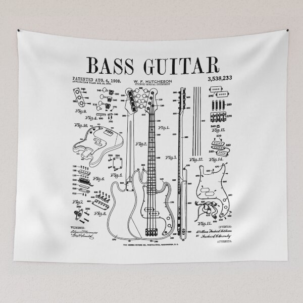 Item preview, Bass Player Bassist Music Instrument Musician Vintage Patent designed and sold by GrandeDuc.