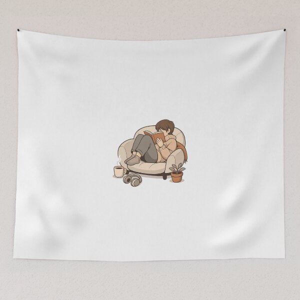 Item preview, Introvert Club Cozy Aesthetic Design – Book Lover Minimalist Illustration, Calm Relaxing Vibes designed and sold by ArtWaveStudio8.