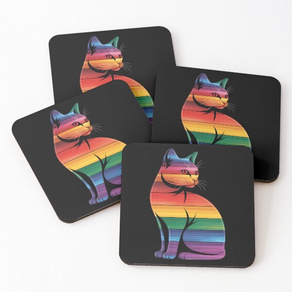 Item preview, Gay Pride Rainbow Cat LGBT designed and sold by PunkNation-Arts.