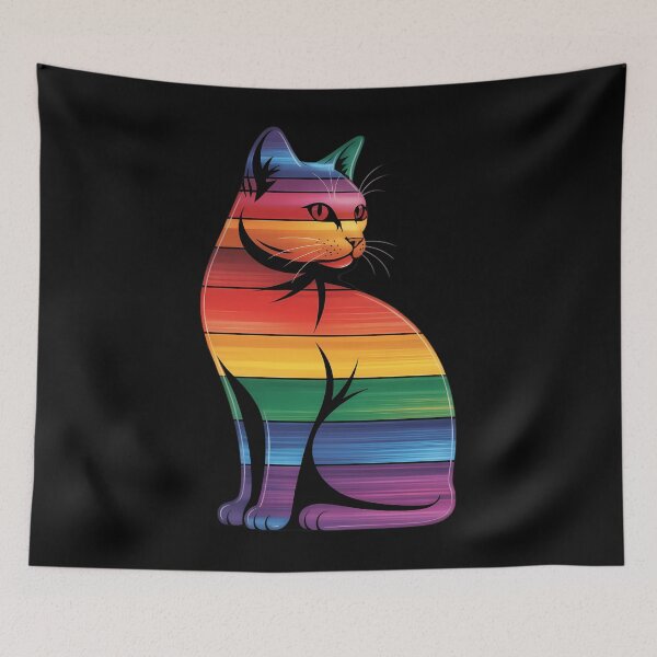 Item preview, Gay Pride Rainbow Cat LGBT designed and sold by PunkNation-Arts.