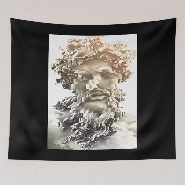 Item preview, Glitched Zeus Statue Vaporwave Bust Art designed and sold by ugmrbhbm6.