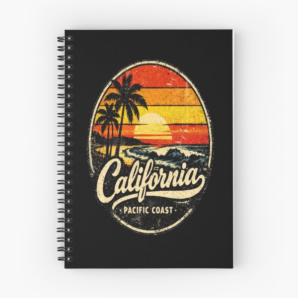 Item preview, California Pacific Coast Retro Sunset Art – Vintage Beach Vibes, Palm Trees & Ocean Waves Illustration designed and sold by Bright Nest Studio.