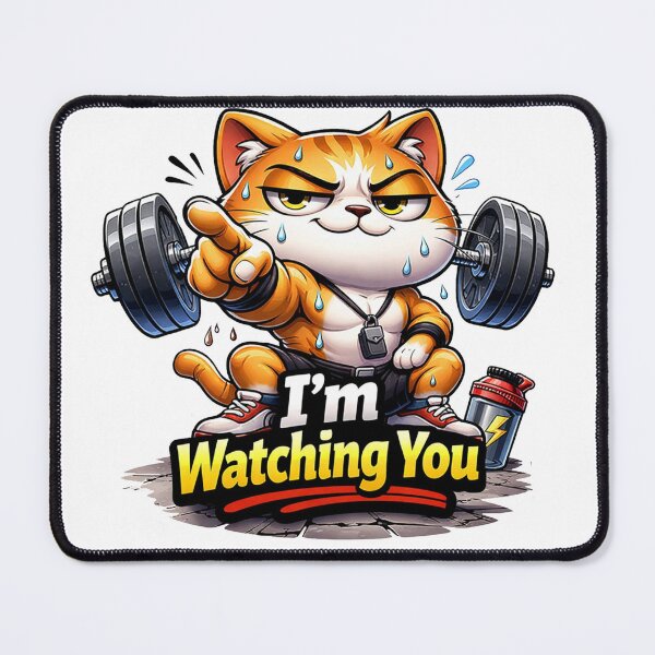 Item preview, Judging Cat Gym Fitness Sticker –I'm Watching You designed and sold by les3cerises.