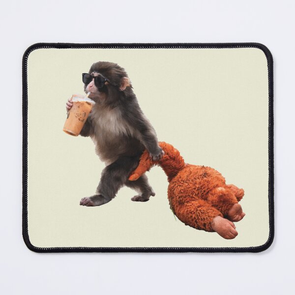 Item preview, Baby Monkey Punch Drinking Iced Coffee, Animal Lover designed and sold by Vonravenn.