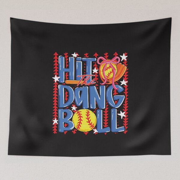 Item preview, Hit The Dang Ball Coquette Softball Bow Cute Softball Girl Pink Aesthetic Gift designed and sold by kiralynstration.