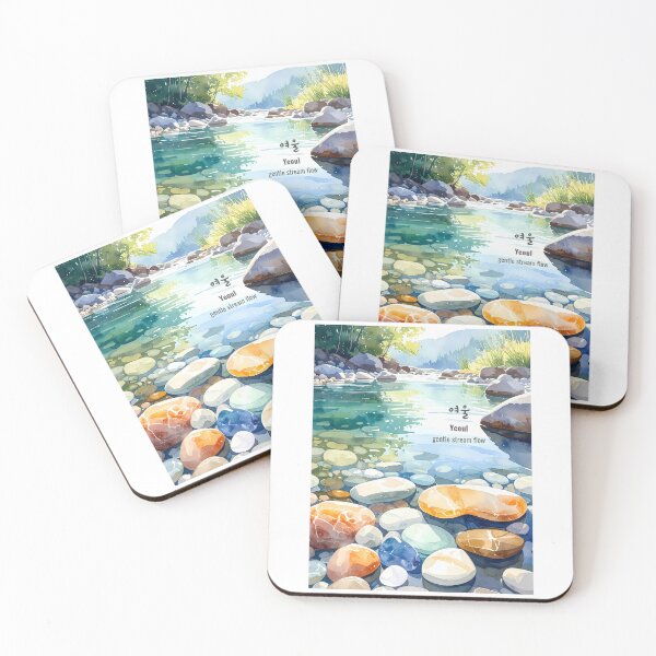 Item preview, Korean Word "Yeoul" (gentle stream flow) – Calm Hangul Typography Art designed and sold by ZenHangulArt.