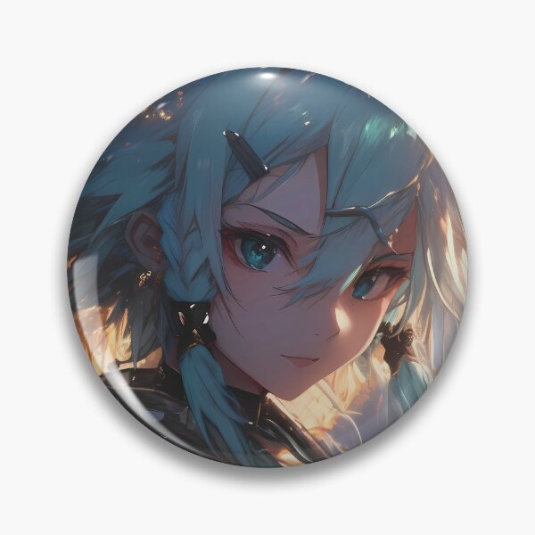 Item preview, Sinon Sword Art Online Blue Hair Waifu Night Scene Portrait designed and sold by riadjamai.
