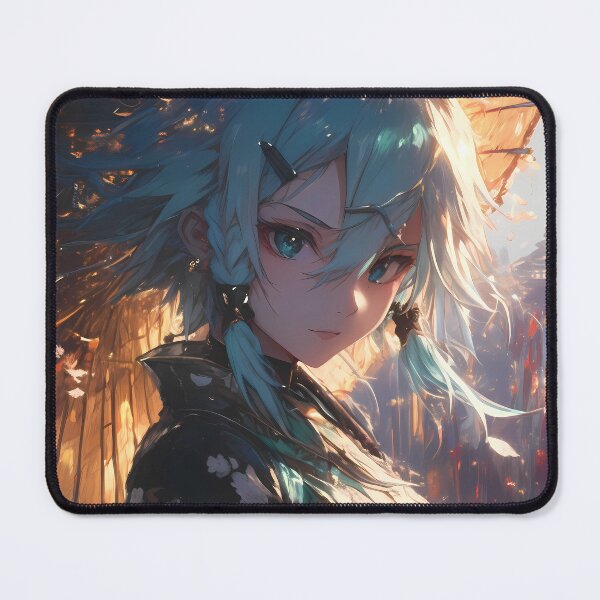Item preview, Sinon Sword Art Online Blue Hair Waifu Night Scene Portrait designed and sold by riadjamai.