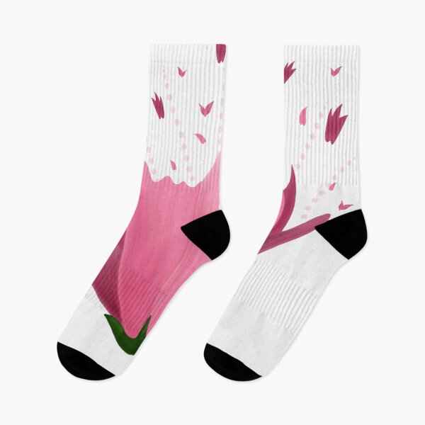 Item preview, Pink blooming flower with falling petals, soft gradient style, clean isolated background. designed and sold by KotchySmile.