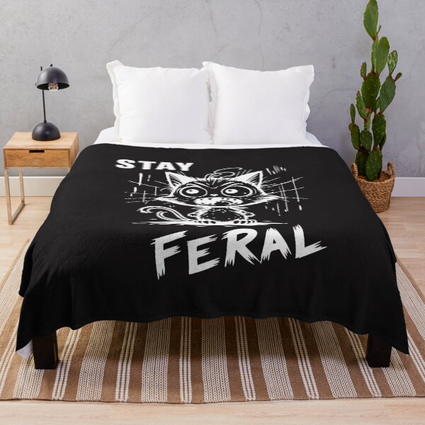 Item preview, Stay Feral Funny Cat Meme Chaos Energy Cute Feral Cat Humor designed and sold by kiralynstration.