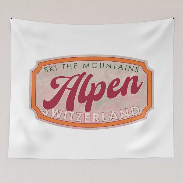 Item preview, Alpen, Switzerland, Ski, textured skiing badge designed and sold by Wanderful-roads.