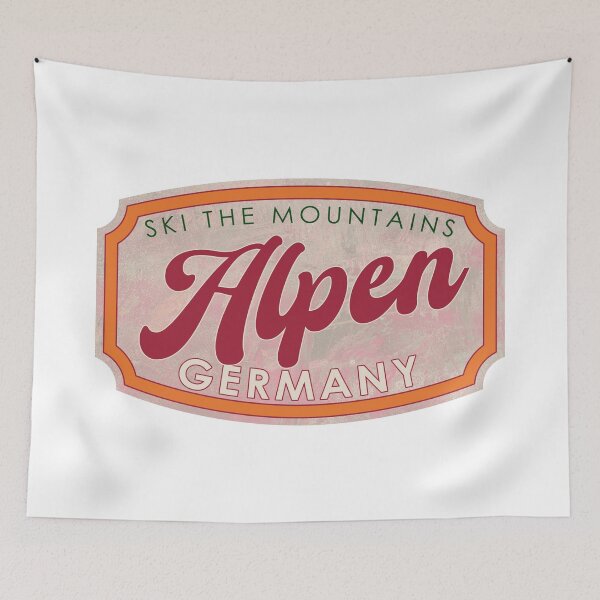 Item preview, Alpen, Germany, Ski, textured skiing badge designed and sold by Wanderful-roads.