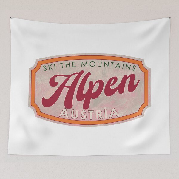 Item preview, Alpen, Austria, Ski, textured skiing badge designed and sold by Wanderful-roads.