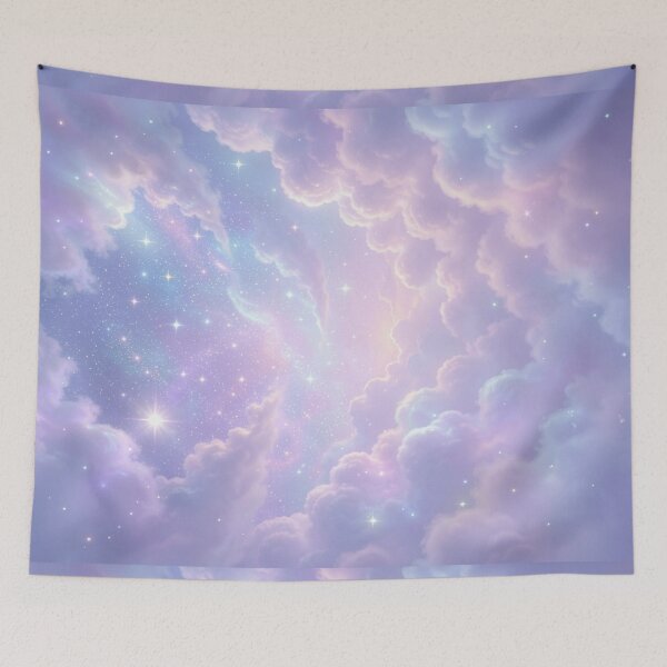Item preview, Dreamy Pastel Galaxy Sky with Clouds and Stars designed and sold by myforestfog.