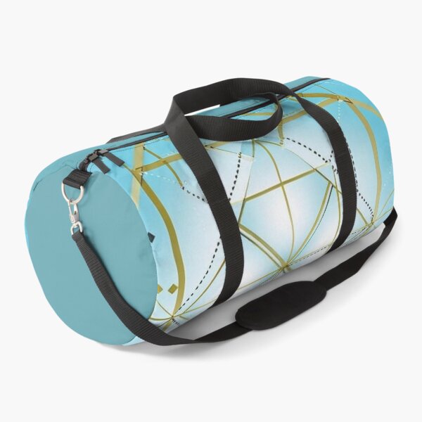 Item preview, Sacred Geometry Angular Grid System Design – Minimal Gold Line Structure on Teal Background designed and sold by ArtivaNest.