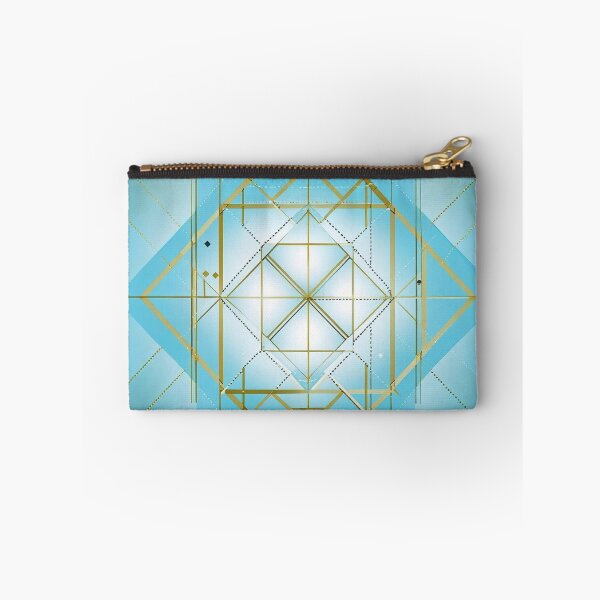 Item preview, Sacred Geometry Angular Grid System Design – Minimal Gold Line Structure on Teal Background designed and sold by ArtivaNest.