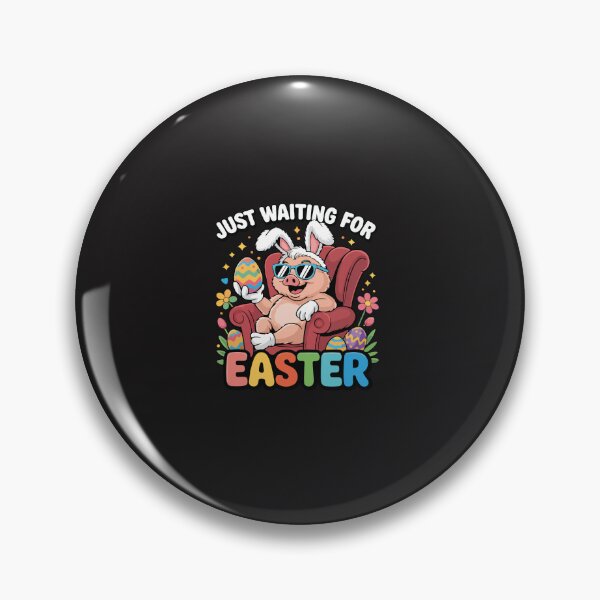 Item preview, Just Waiting For Easter Funny Bunny Pig Cute Easter Humor Kids Gift designed and sold by kiralynstration.