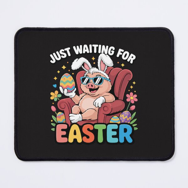 Item preview, Just Waiting For Easter Funny Bunny Pig Cute Easter Humor Kids Gift designed and sold by kiralynstration.