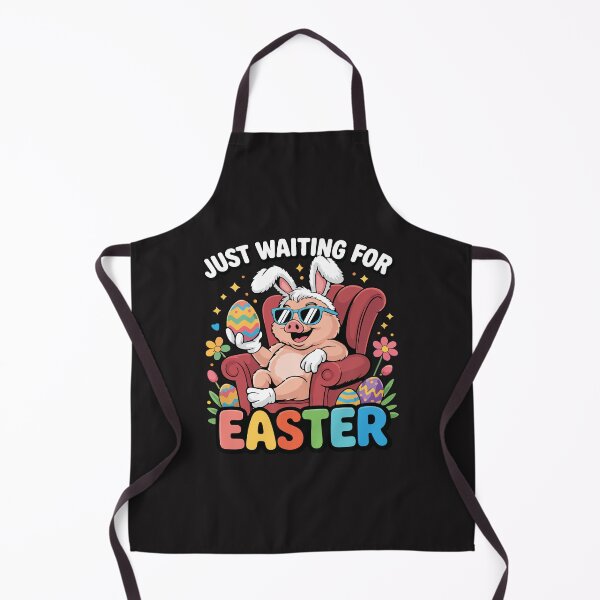 Item preview, Just Waiting For Easter Funny Bunny Pig Cute Easter Humor Kids Gift designed and sold by kiralynstration.