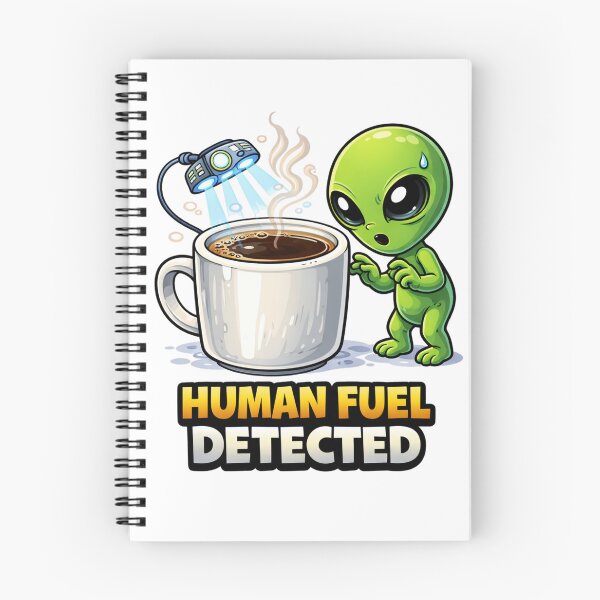Item preview, Human Fuel Detected Funny Coffee Alien Meme designed and sold by the-dovlat.
