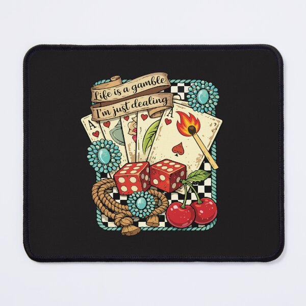 Item preview, Life Is A Gamble I’m Just Dealing Retro Western Cowgirl Casino Turquoise Aesthetic designed and sold by kiralynstration.