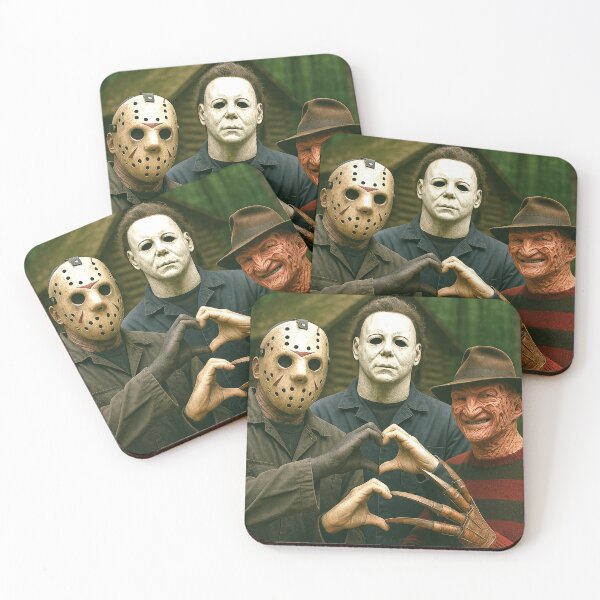 Item preview, Jason Voorhees Micheal Myers Freddy Heart Hands in Forest designed and sold by keytee.