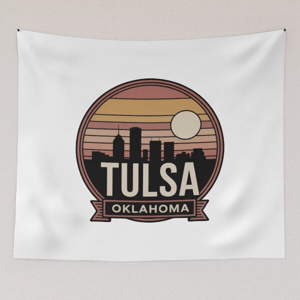 Item preview, Tulsa Oklahoma: Sunset Skyline Banner designed and sold by CircinusStore.